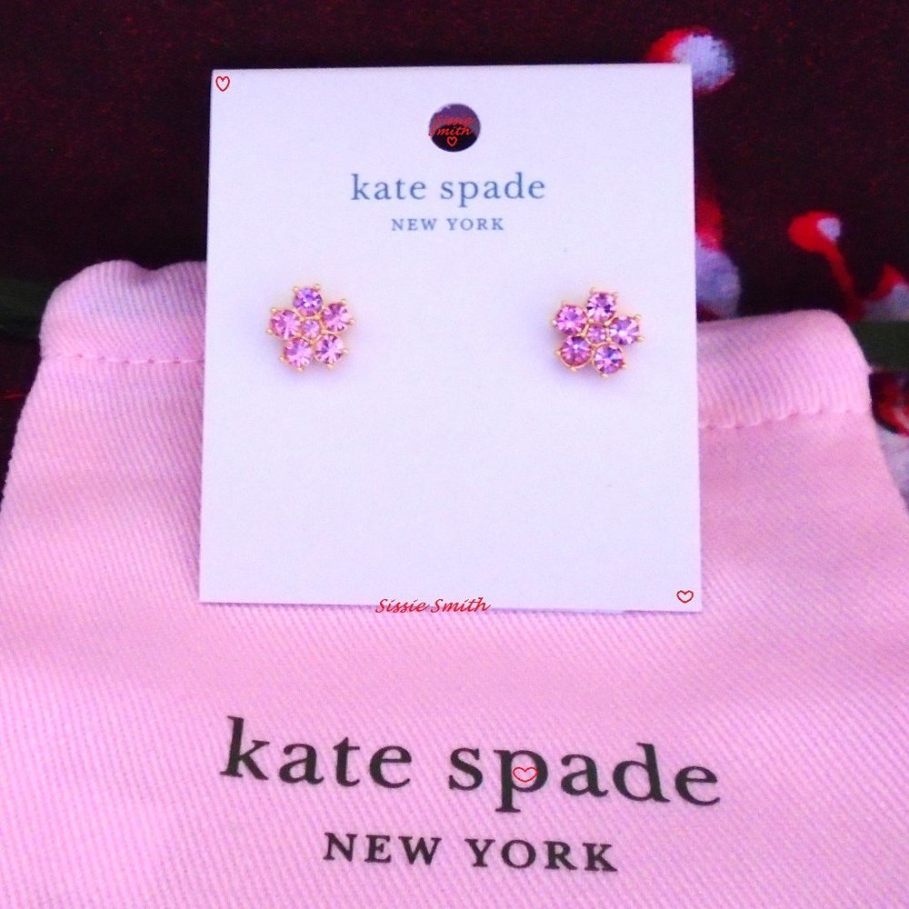 ♠️ Kate Spade ♠️️️️️ Pink Flower Stud Earrings - Picture 1 of 7